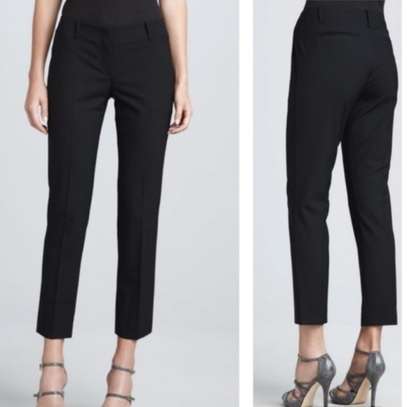 Theory Ines Tailor Wool Pants | Size 4 | Black | Straight Leg - Picture 1 of 10